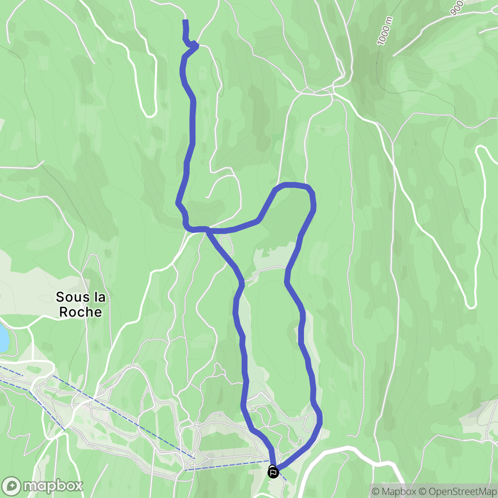 Plateau d'Hauteville : carte du parcours de randonnée - France