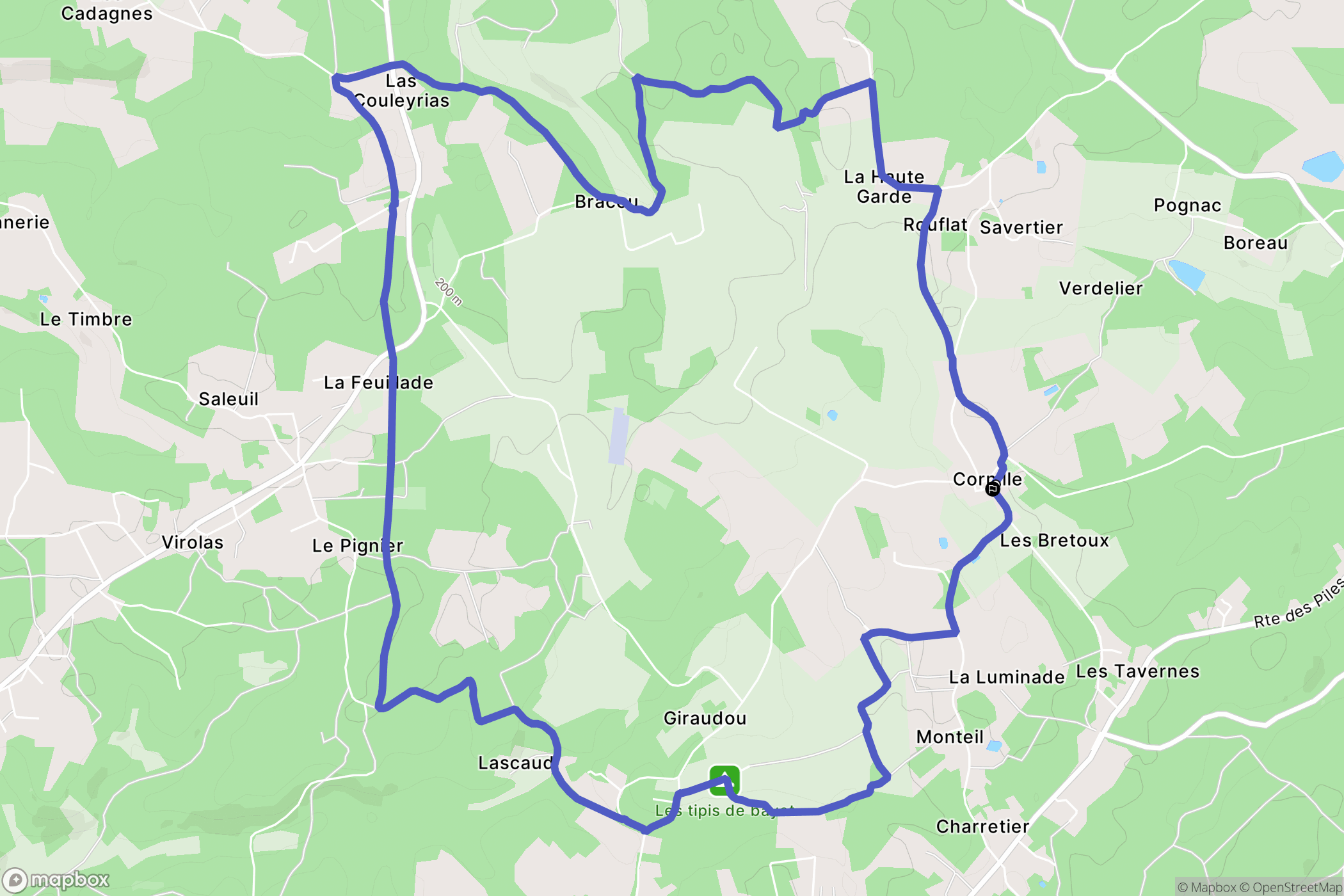Cornille : carte du parcours de randonnée - France