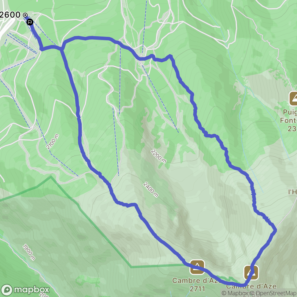 Eyne : carte du parcours de randonnée - France