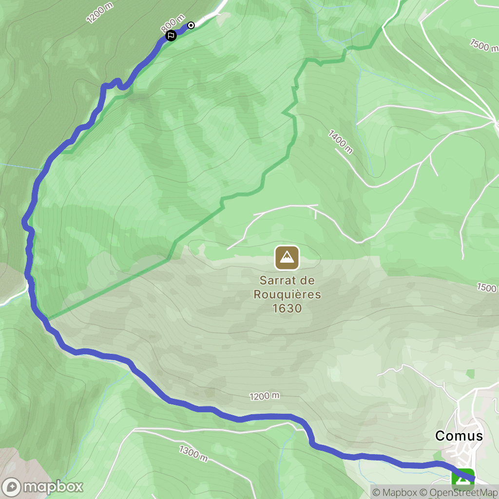 Montségur : carte du parcours de randonnée - France