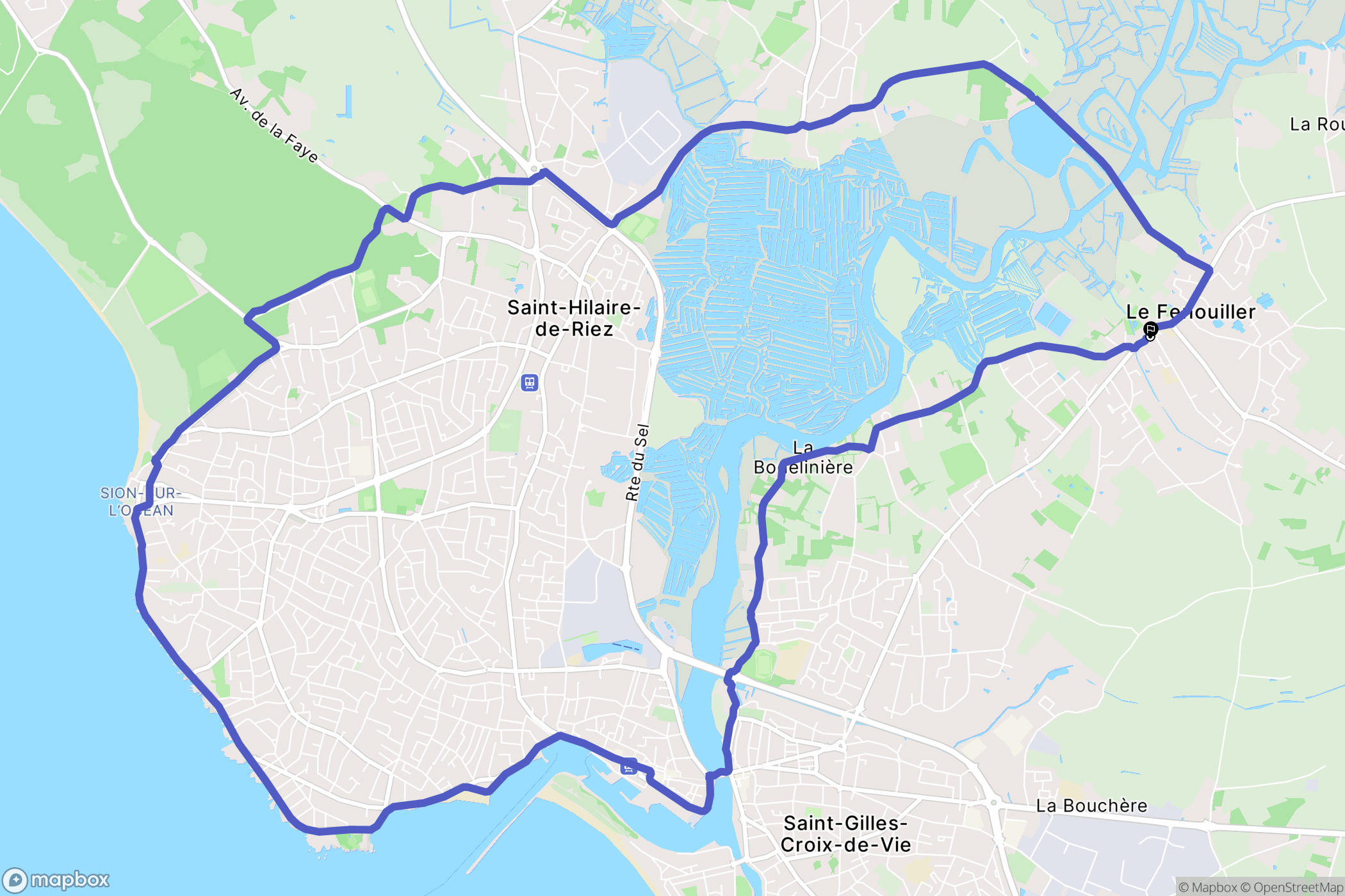Le Fenouiller : carte du parcours de randonnée - France