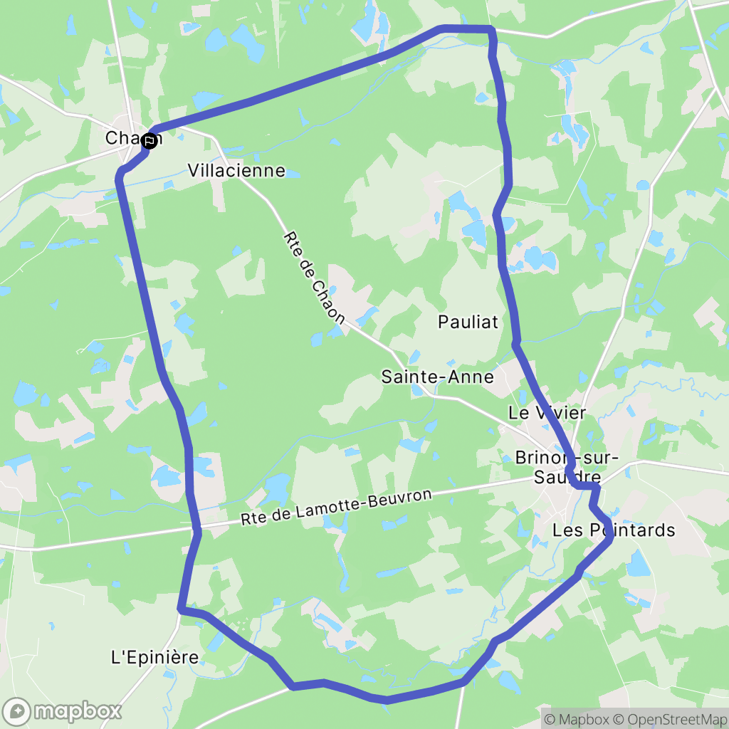 Chaon : carte du parcours de randonnée - France