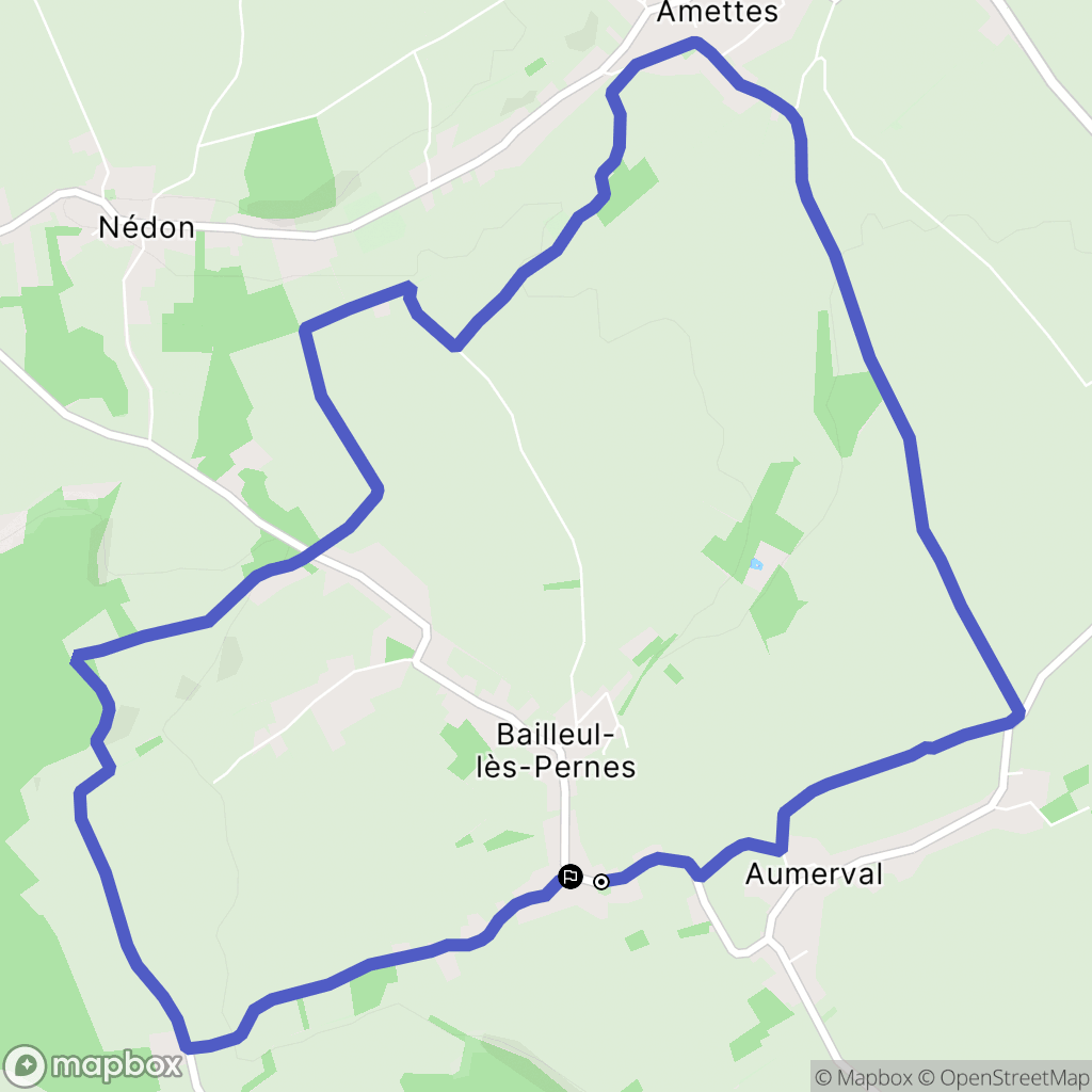 Bailleul-lès-Pernes : carte du parcours de randonnée - France
