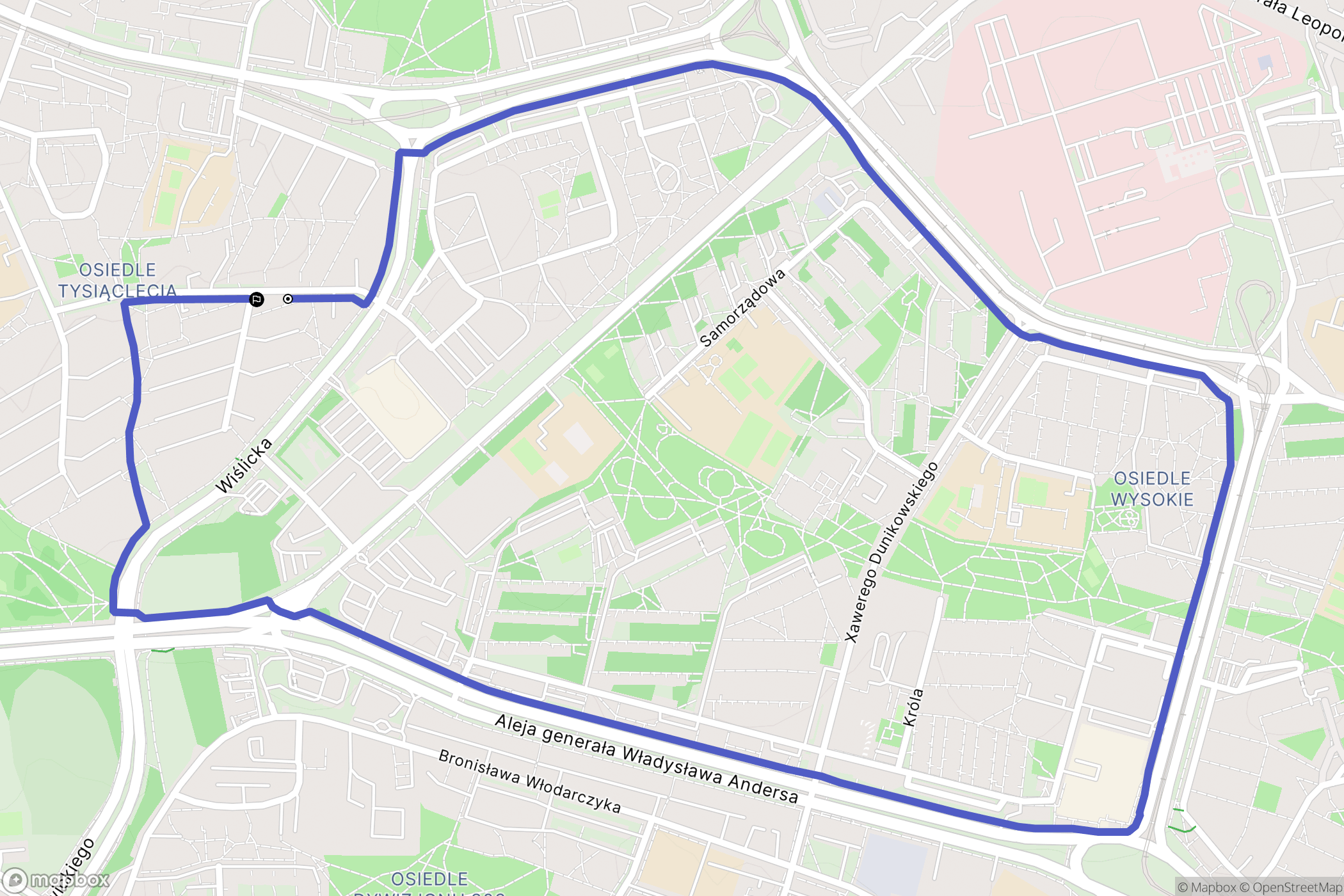 Kraków: mapa trasy - Poland