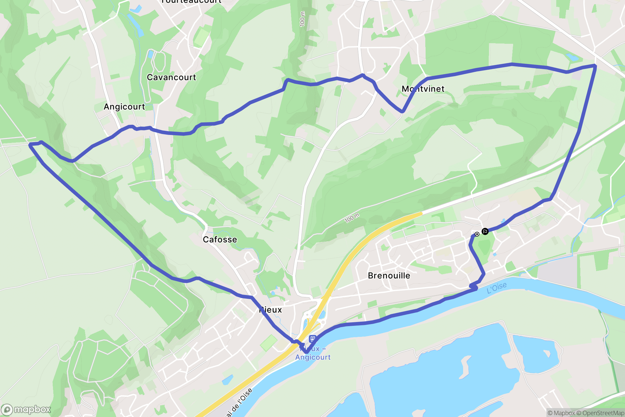 Brenouille : carte du parcours de randonnée - France