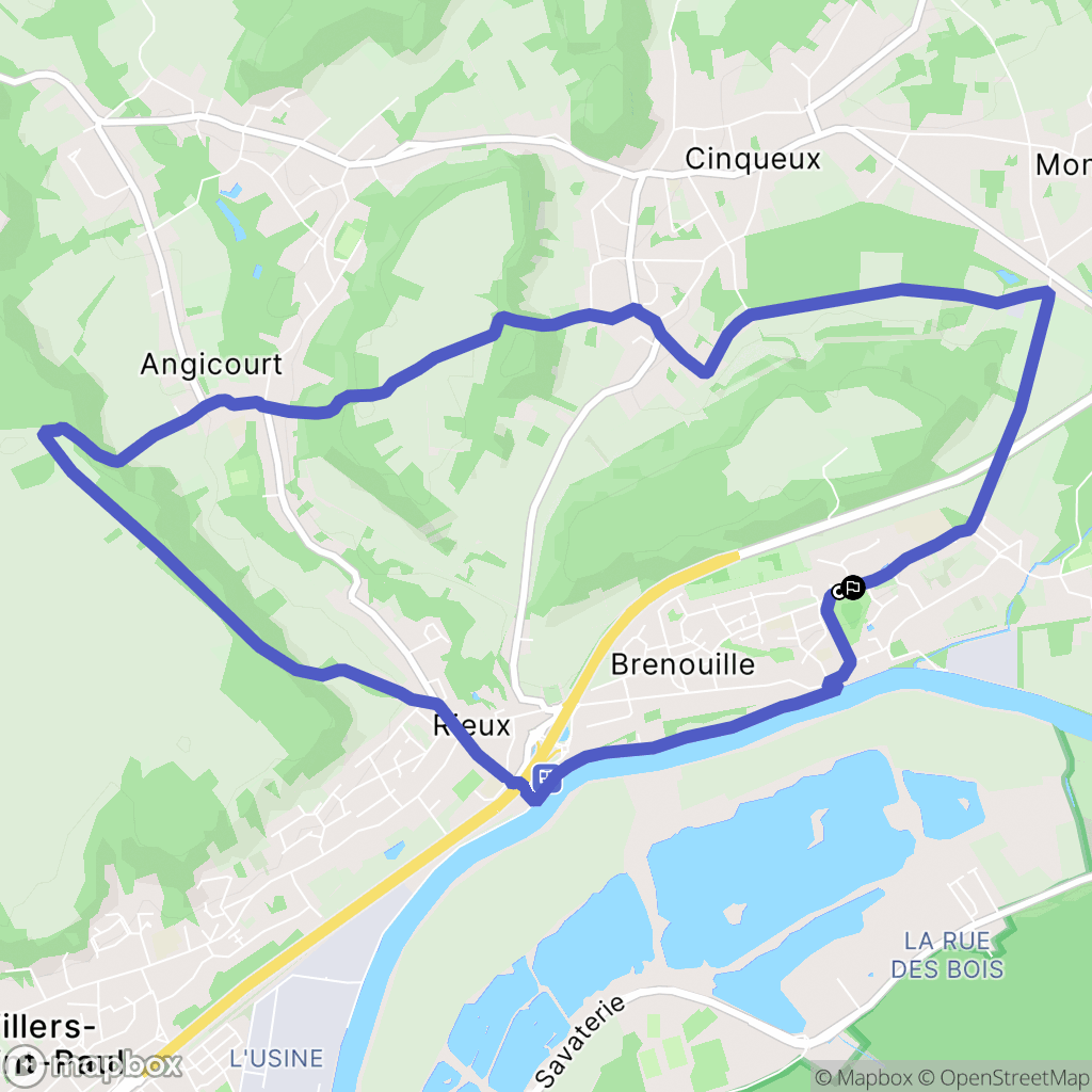 Brenouille : carte du parcours de randonnée - France