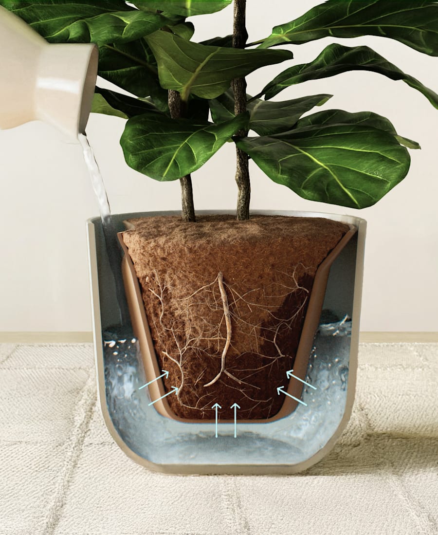 Self-watering cross section