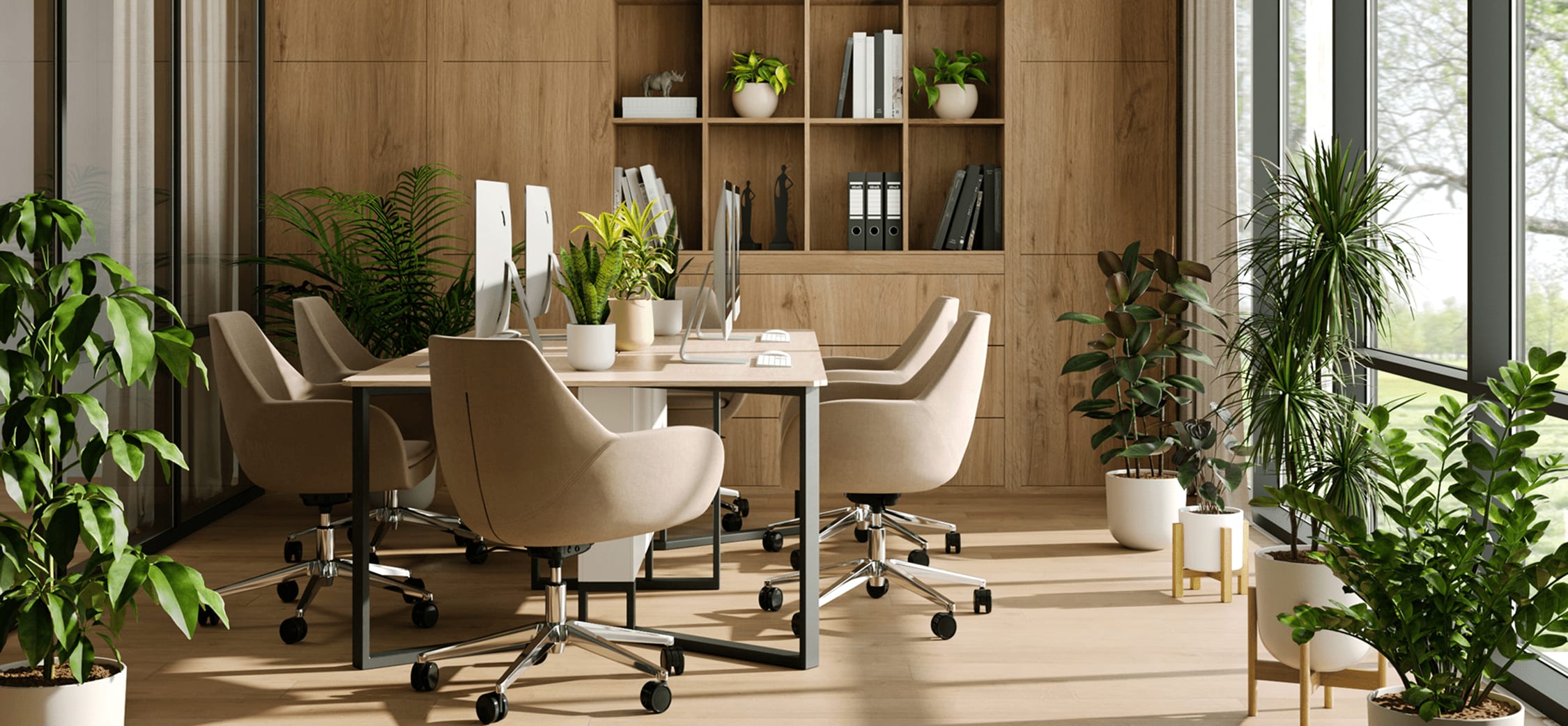 Conference room with greenery