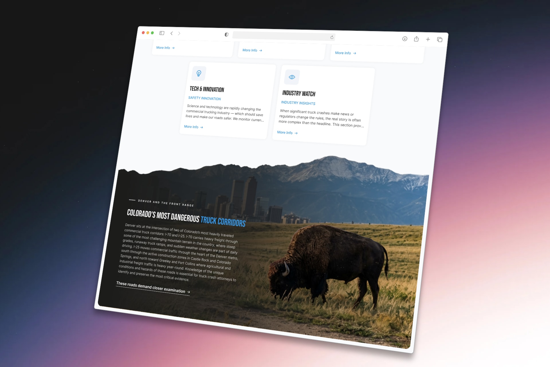 TruckSafety. — website design detail view
