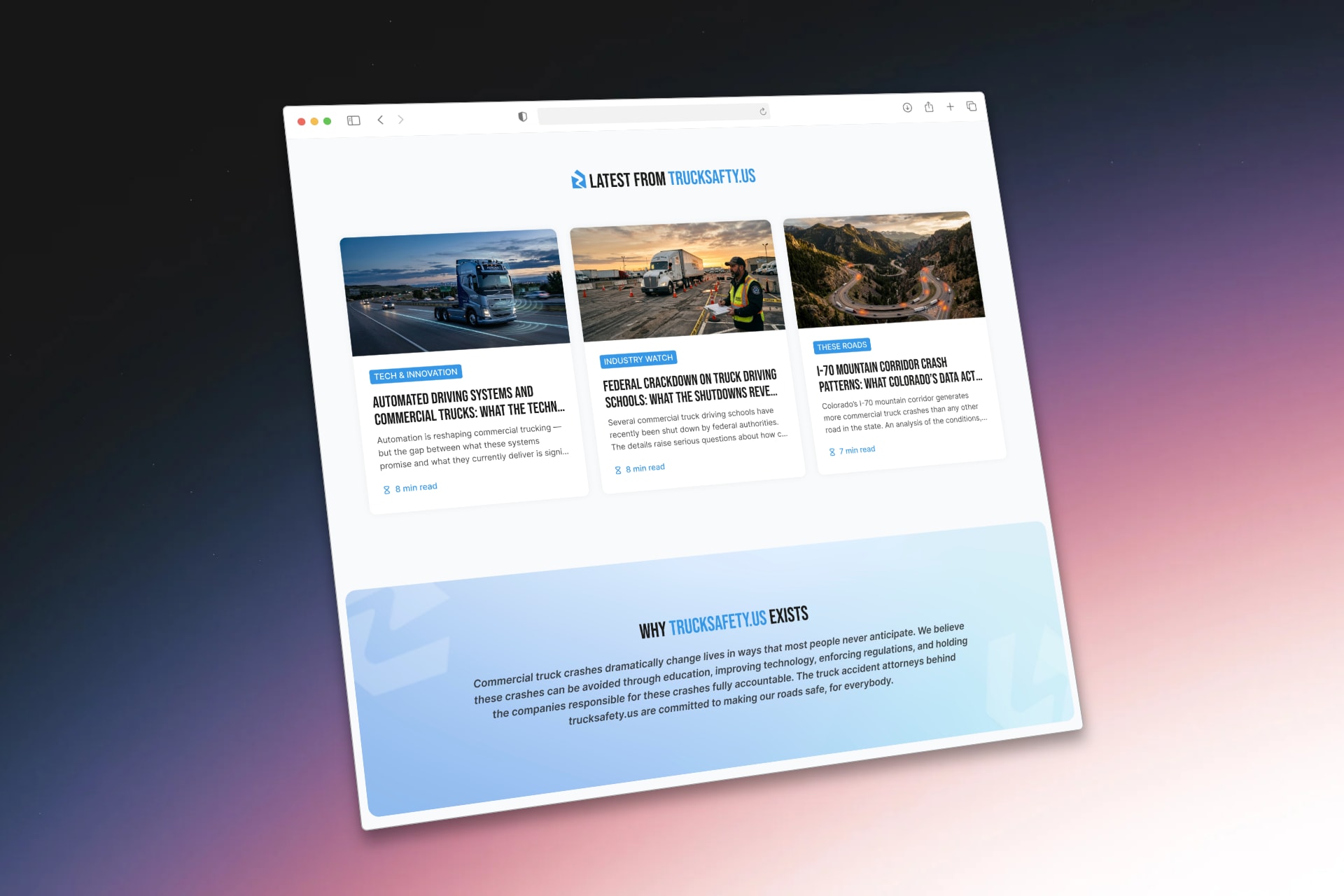 TruckSafety. — website design