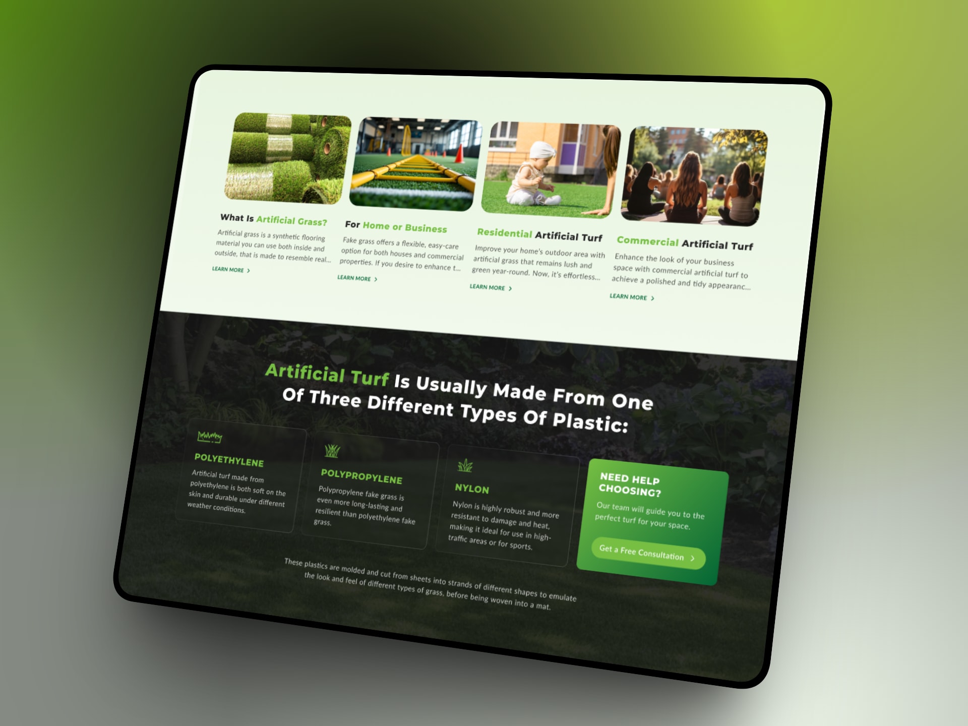 Festival Turf. — website design detail view