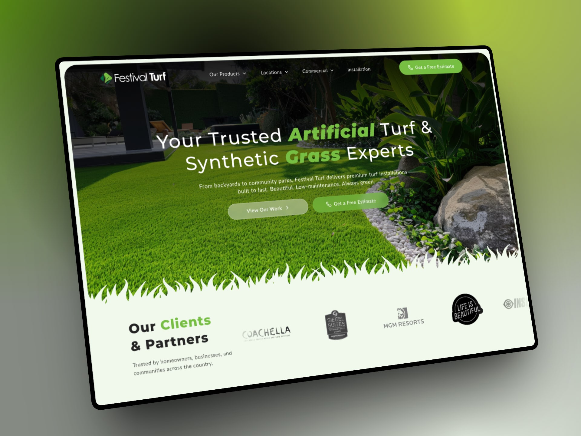 Festival Turf. — website design