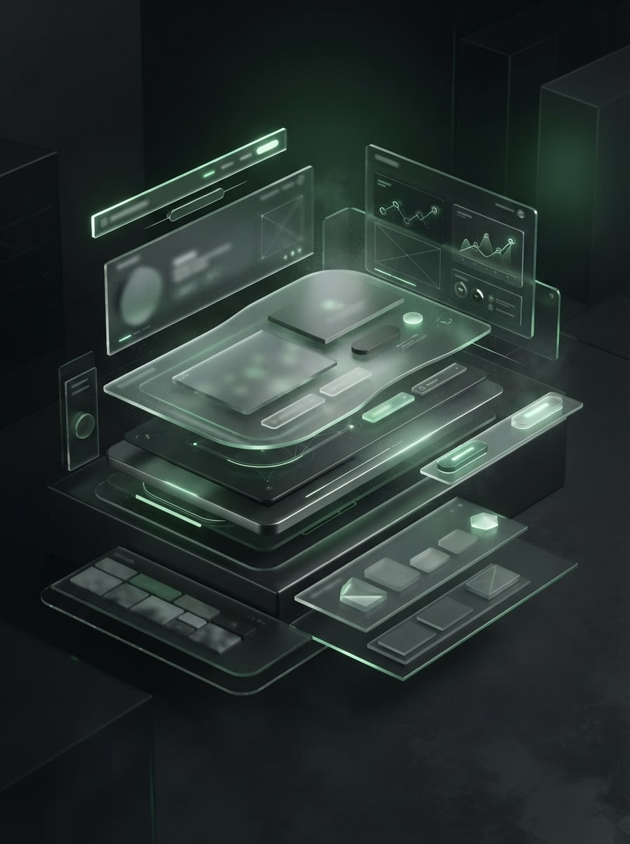 A business website design shown on a laptop.