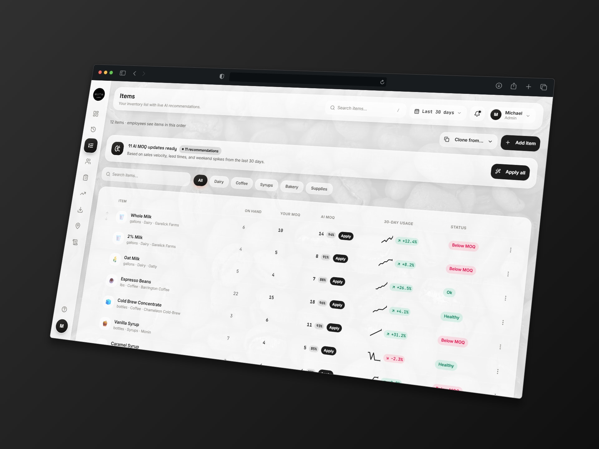 MOTW. — website design detail view