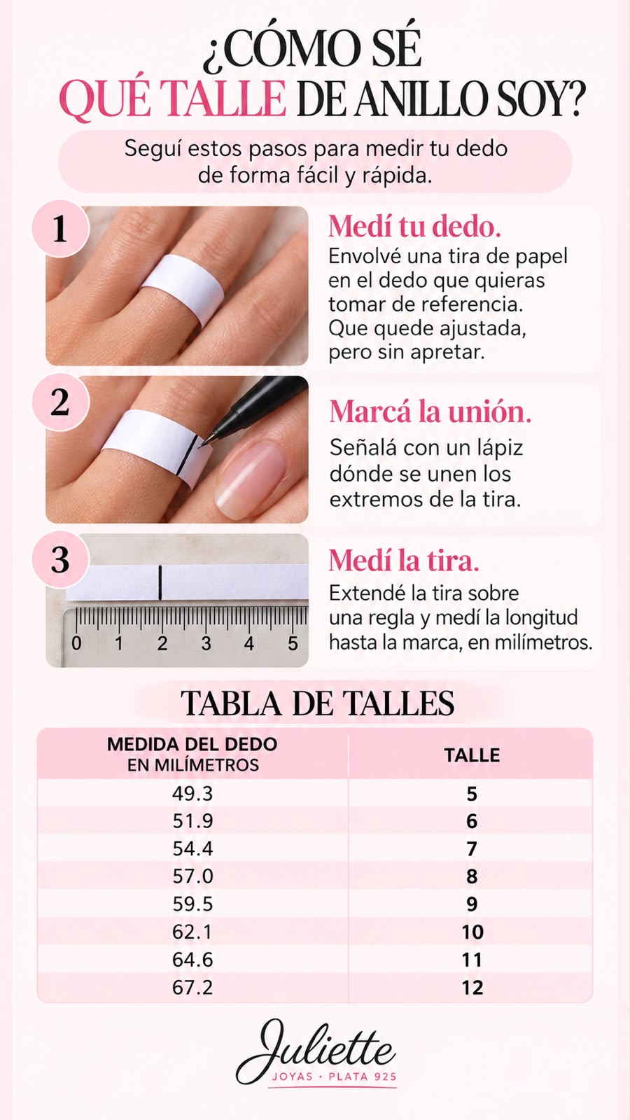 Guia de Talles de Anillos Juliette - 1
