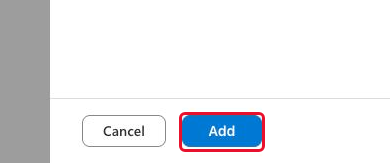 The "Add" button at the bottom of the add user panel