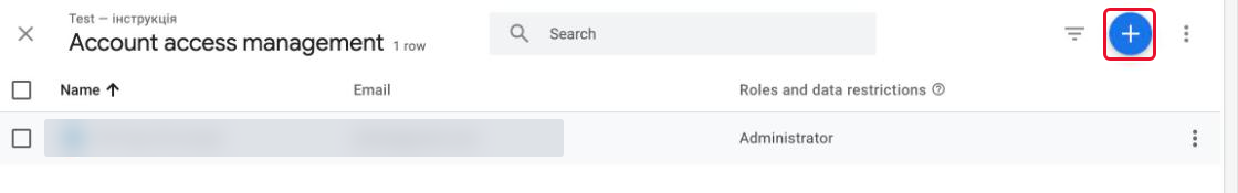 The blue "+" button in the top right corner of the users list