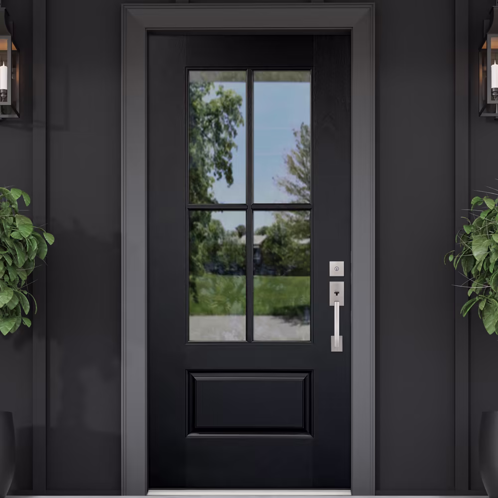 Image of a 4-lite black door