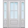 36" x 80" Unfinished Fiberglass 4-Lite LH Door Unit w/ 12" Sidelites