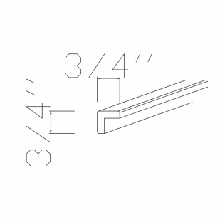 GHI Nantucket Linen White Cabinet 7' Outside Corner Moulding