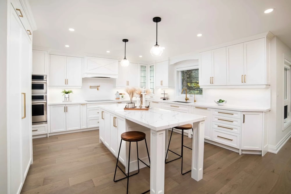 Kitchen featuring GHI Arcadia White cabinets