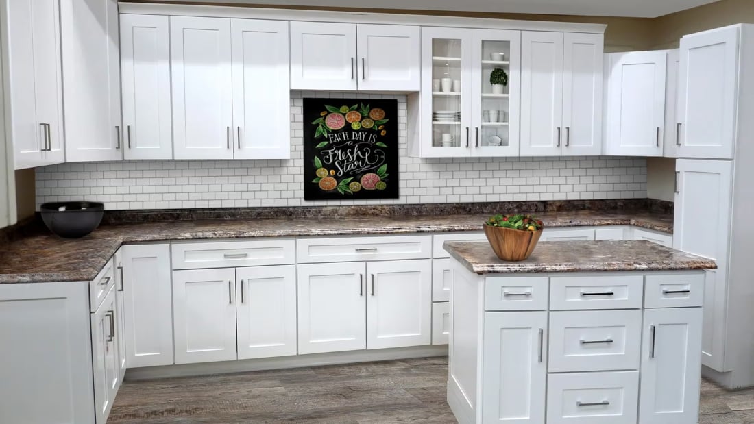 Kitchen featuring Plymouth Shaker White CraftMark cabinets