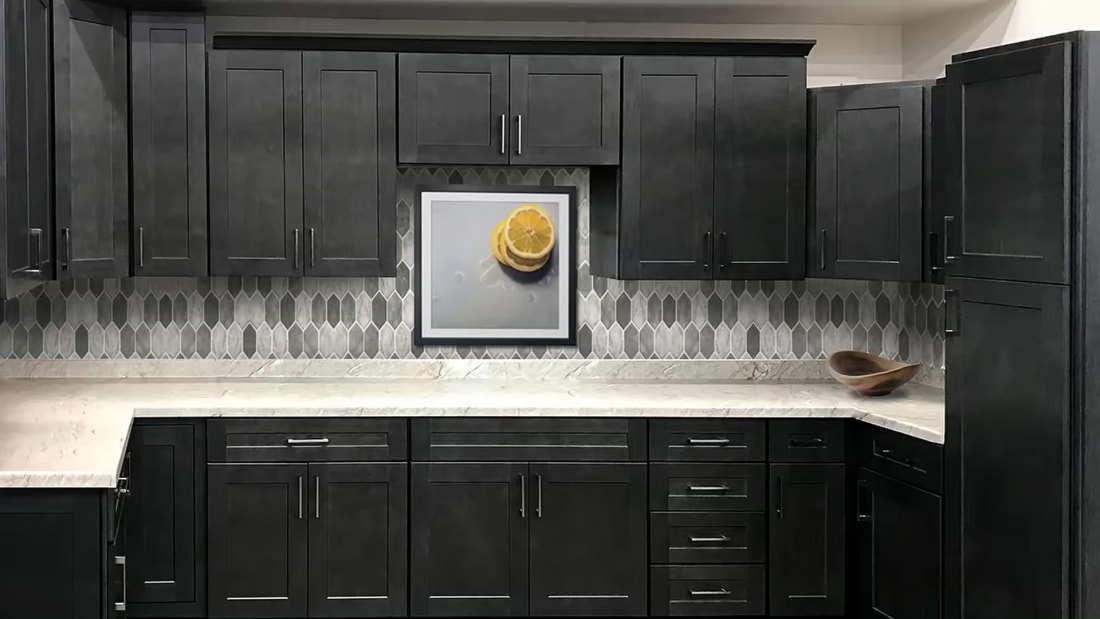 Kitchen featuring Saint Paul's Grey Shaker CraftMark cabinets