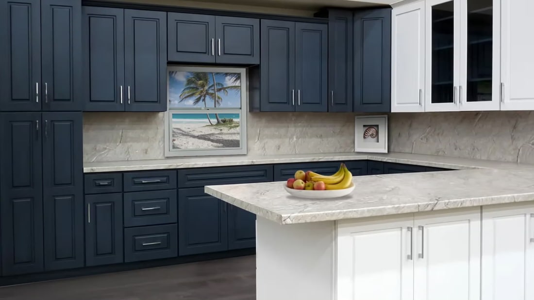 Kitchen featuring Sea Breeze Raised Panel CraftMark cabinets