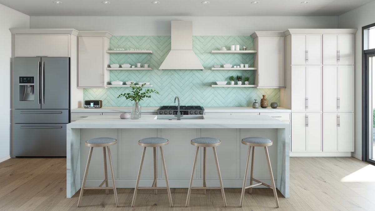 Kitchen featuring Fabuwood Luna Dove cabinets