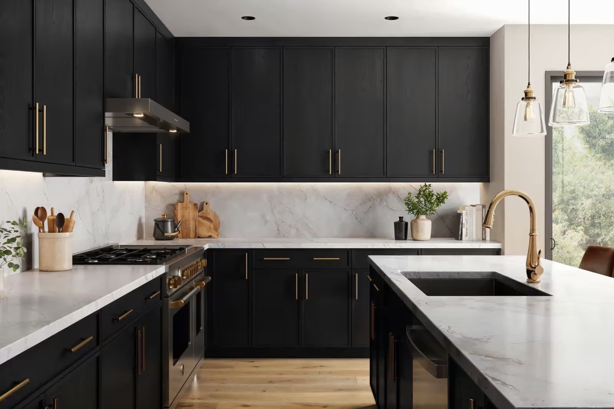 Kitchen featuring Monogram Home Charred Black cabinets