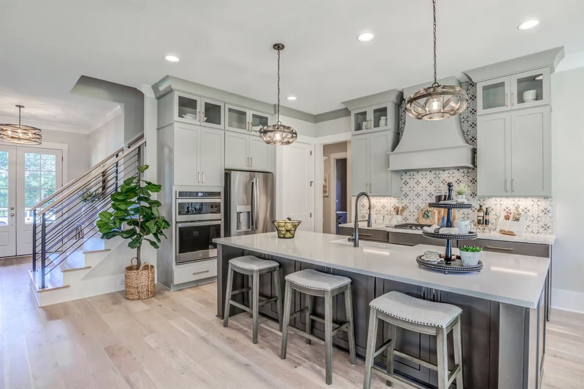 Kitchen featuring EBP Duke Armor cabinets with Iron island