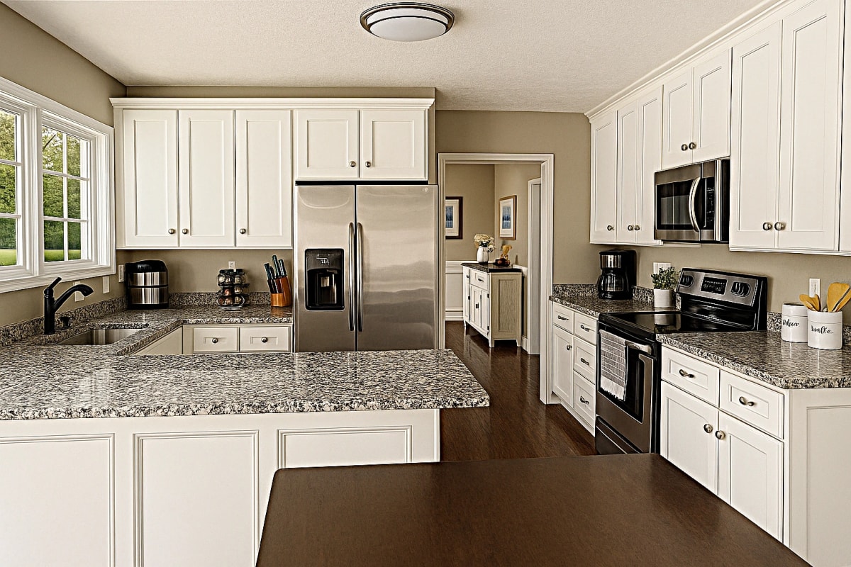Kitchen featuring North Timber Sonona Linen cabinets