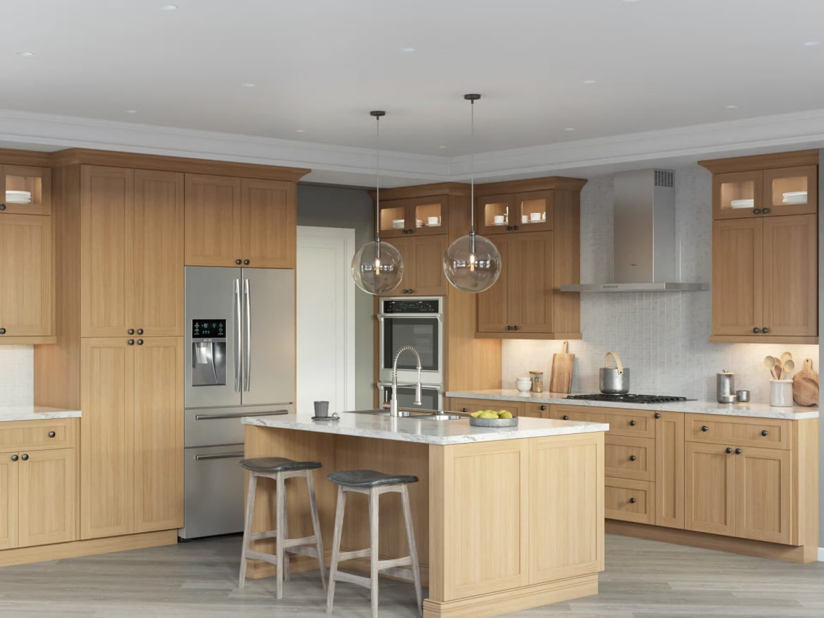 Kitchen featuring Tribeca Hudson White Rift Oak cabinets
