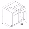 GHI Pacific Gray Shaker 33" Base Cabinet