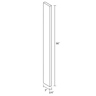 Leedo Rainier Ash Shaker Cabinet 3" x 96" Filler Strip