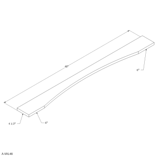 Tru-Cab Autumn Pecan Shaker Cabinet 48" Arched Valance