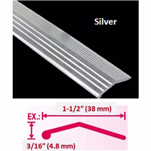 Silver 3' Beveled Joiner 1-1/2" Aluminum Molding