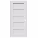 Prehung Unit Solid-Core Primed 5-Panel 36" Shaker Interior Door-Left-Hand