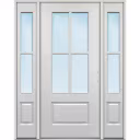 36" x 80" Unfinished Fiberglass 4-Lite LH Door Unit w/ 12" Sidelites