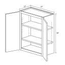 Unfinished Oak 27" x 30" Wall Cabinet-Leedo