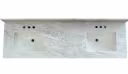 Carrera White Double Bowl 22" x 73" Marble Vanity Top