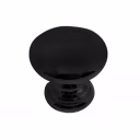1" Matte Black Mushroom Knob with Ring Base
