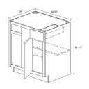 Leedo Rainier Ash Shaker 36" Left Blind Corner Base Cabinet