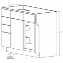 Leedo Rainier Ash Shaker 48" RH Vanity Base