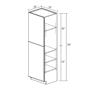 Leedo Canyon Atlantic Gray Shaker 18" x 84" x 24" Pantry Cabinet