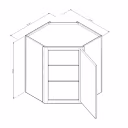 GHI Sonona Sand Shaker 24" x  30" Diagonal Corner Wall Cabinet