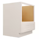 Camille Warm White Shaker 30" Microwave Kitchen Base Cabinet