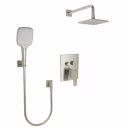 Huntington Brass Square Push Button Shower Package