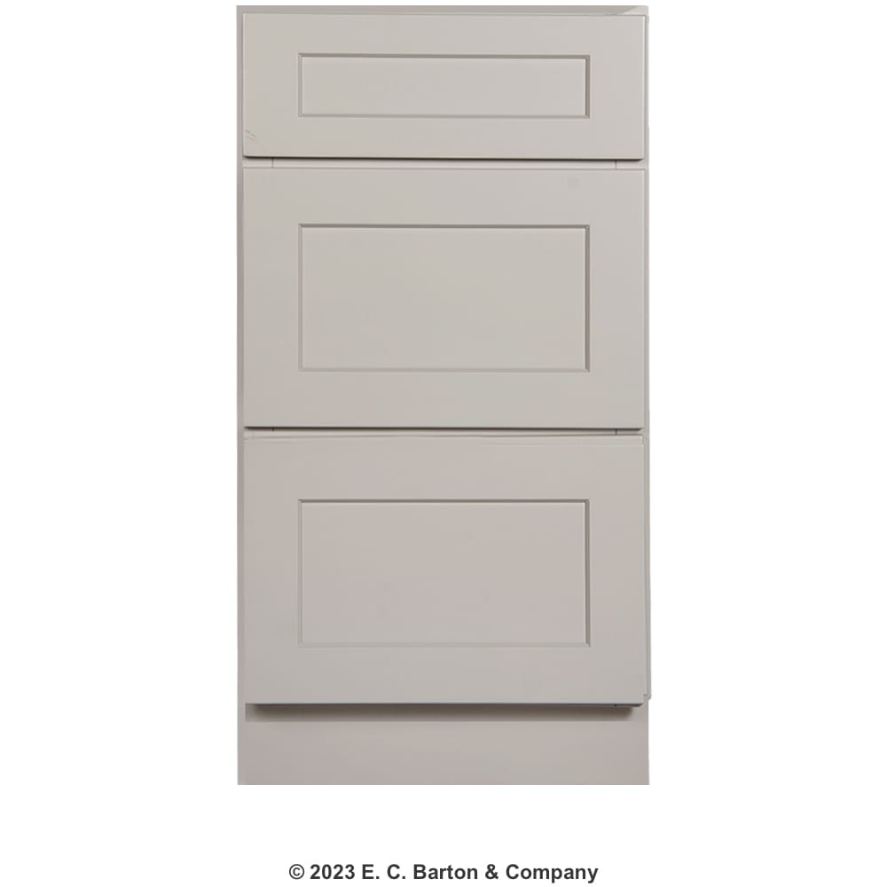 GHI Stone Harbor Gray Shaker 18" Drawer Base Cabinet Blueprint and Measurement