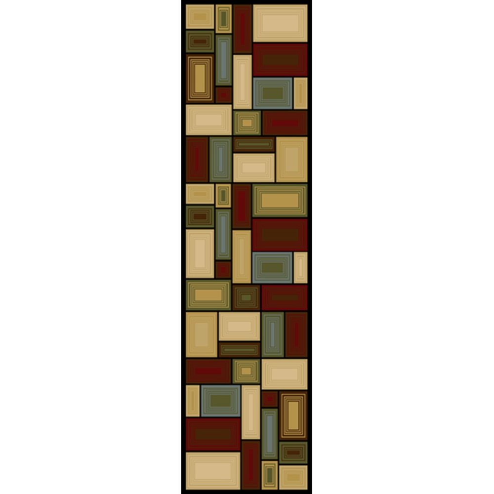 Machine made in the USA from 100 Olefin Heat Set fibers Prism Multi is a modern design with bold colors 5544976 Flooring, Rugs - Mats